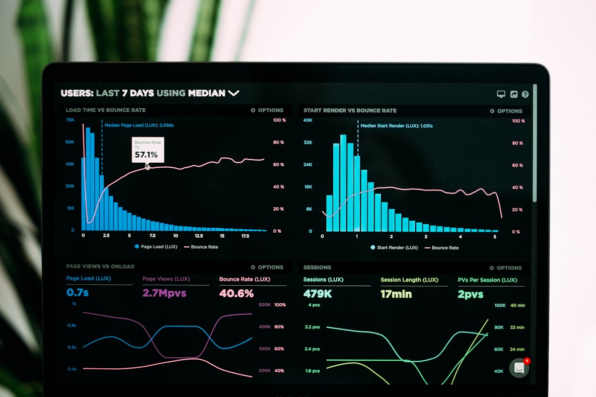 Reporting charts on laptop